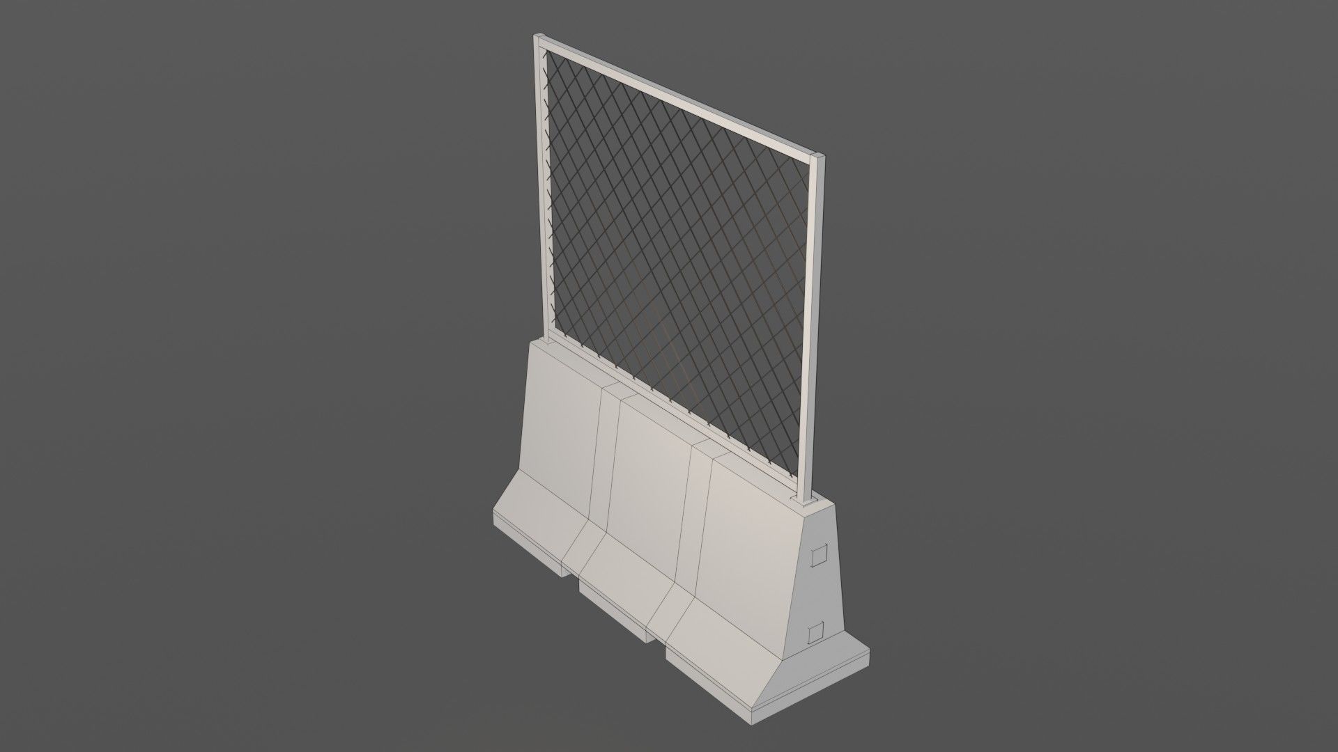 Concrete barrier  Low-poly 3D model_14