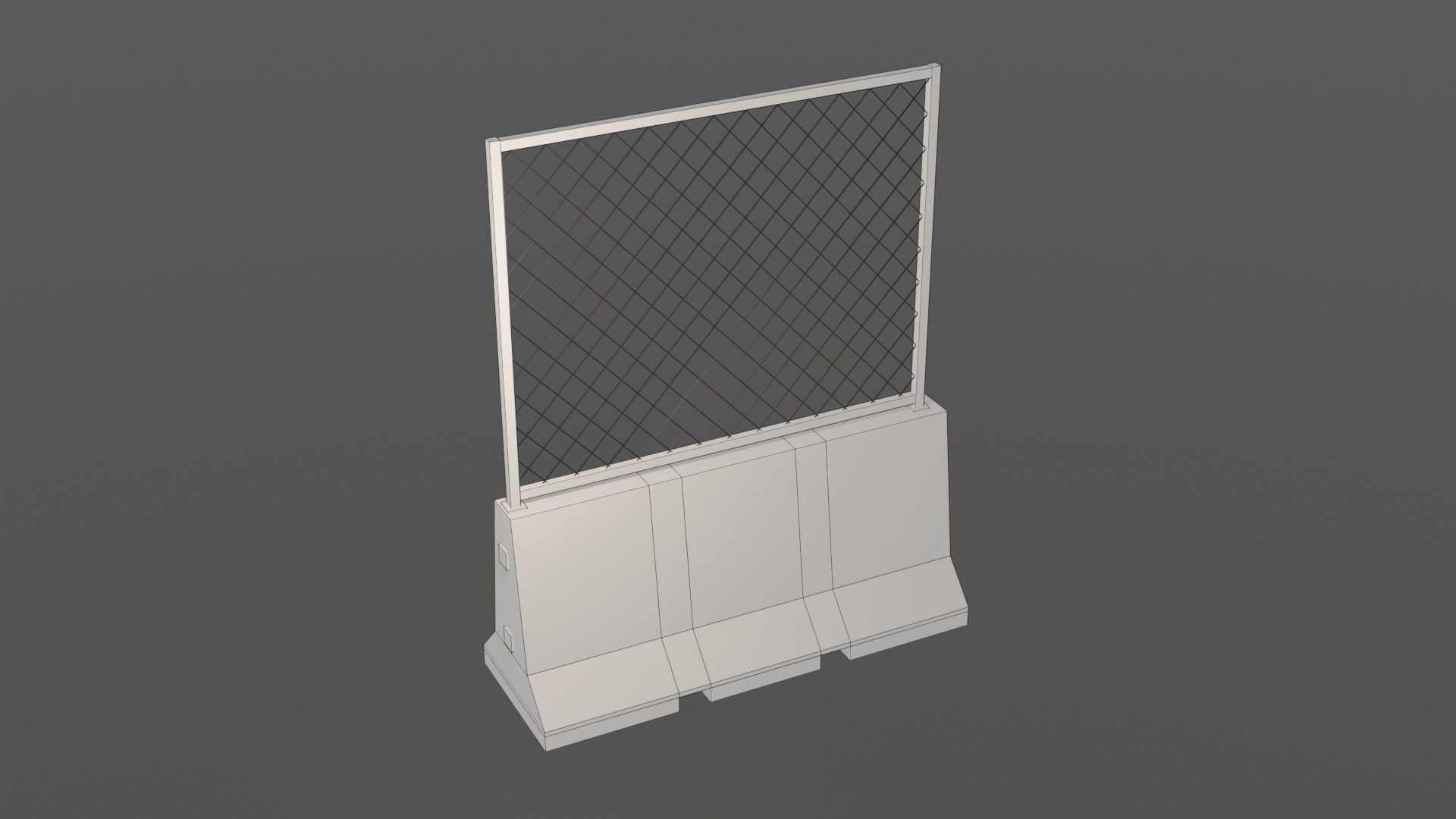 Concrete barrier  Low-poly 3D model_18