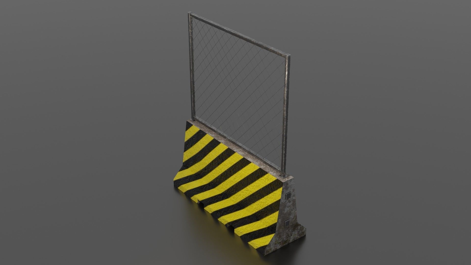 Concrete barrier  Low-poly 3D model_35