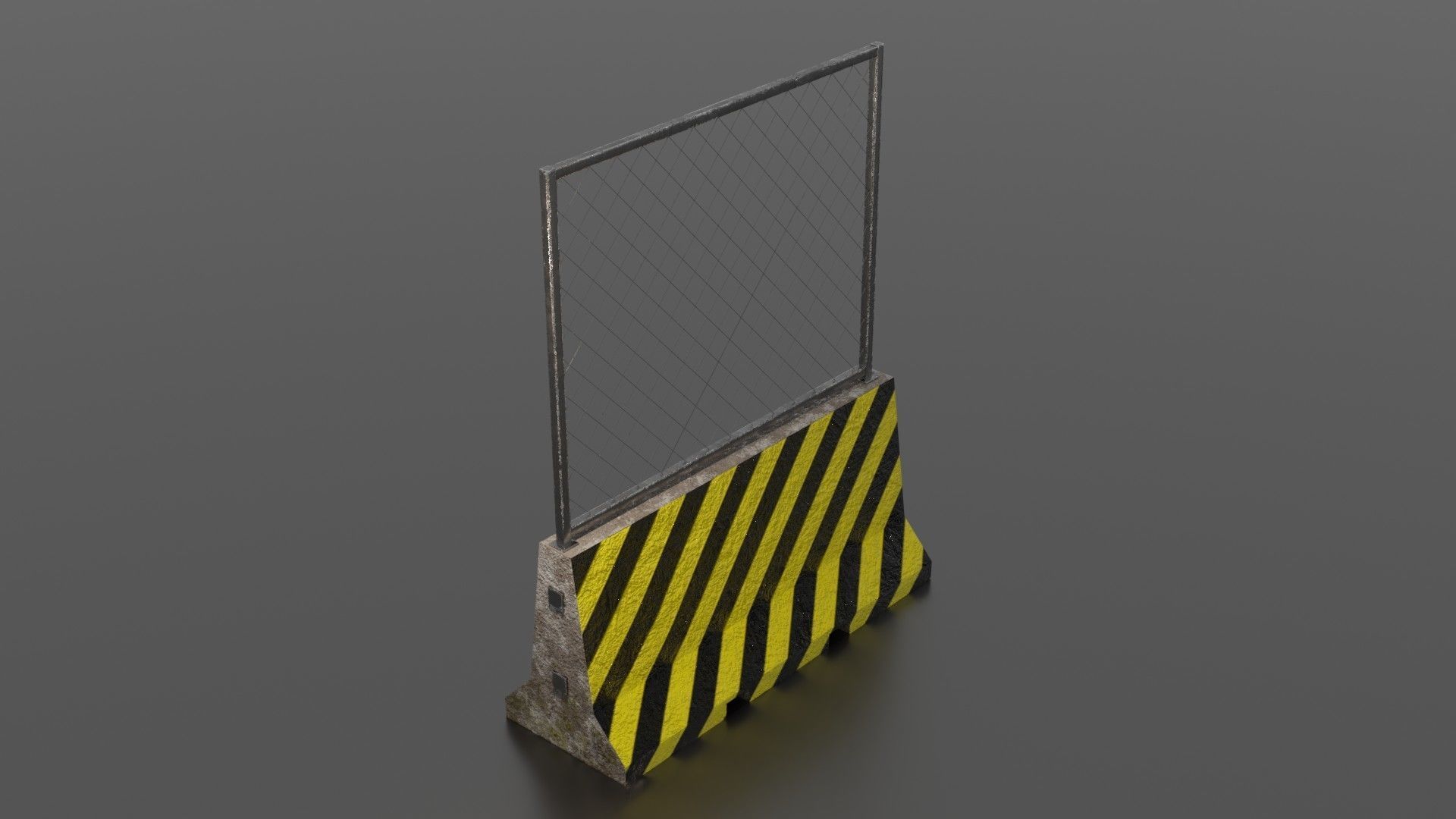 Concrete barrier  Low-poly 3D model_22