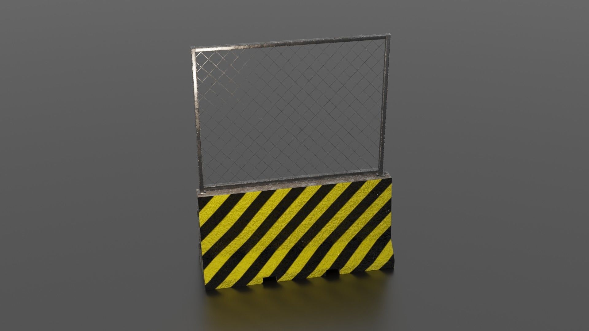 Concrete barrier  Low-poly 3D model_38
