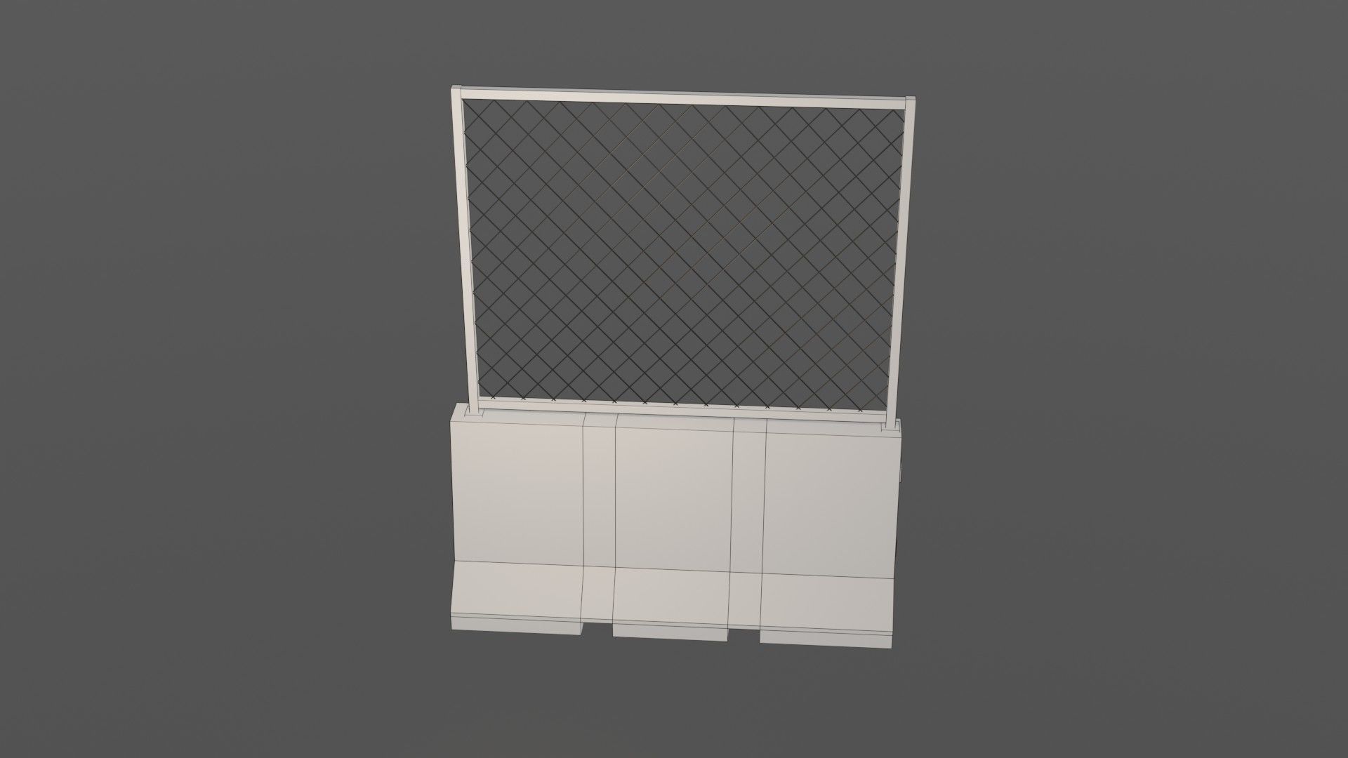 Concrete barrier  Low-poly 3D model_9