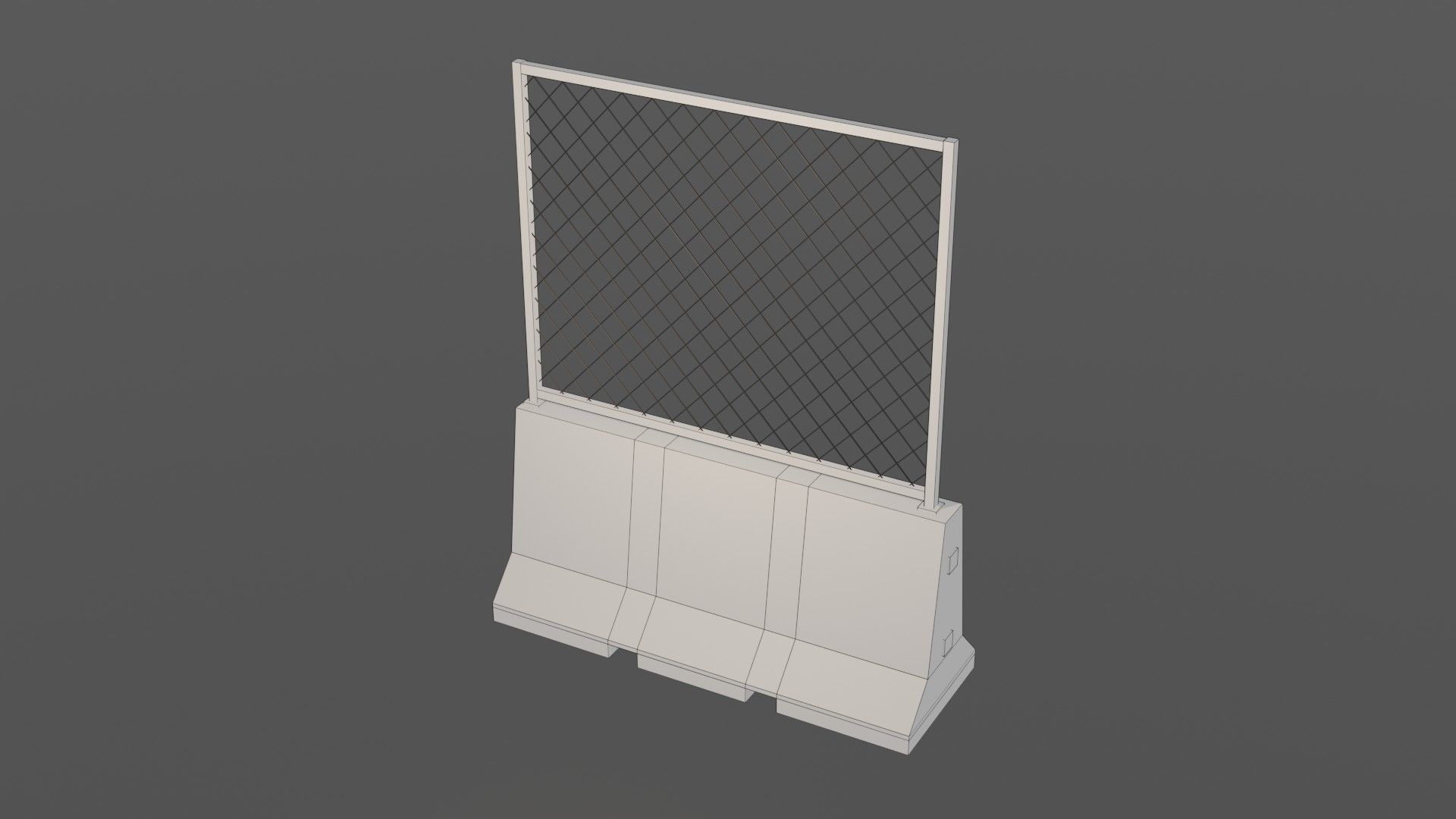 Concrete barrier  Low-poly 3D model_15