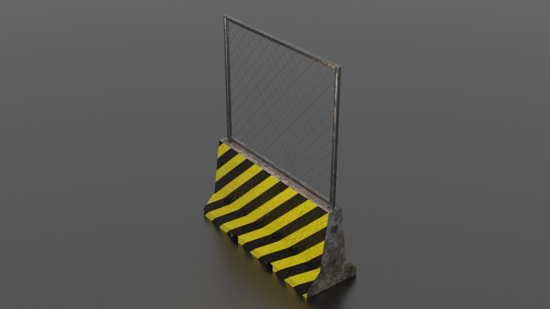 Concrete barrier  Low-poly 3D model_28