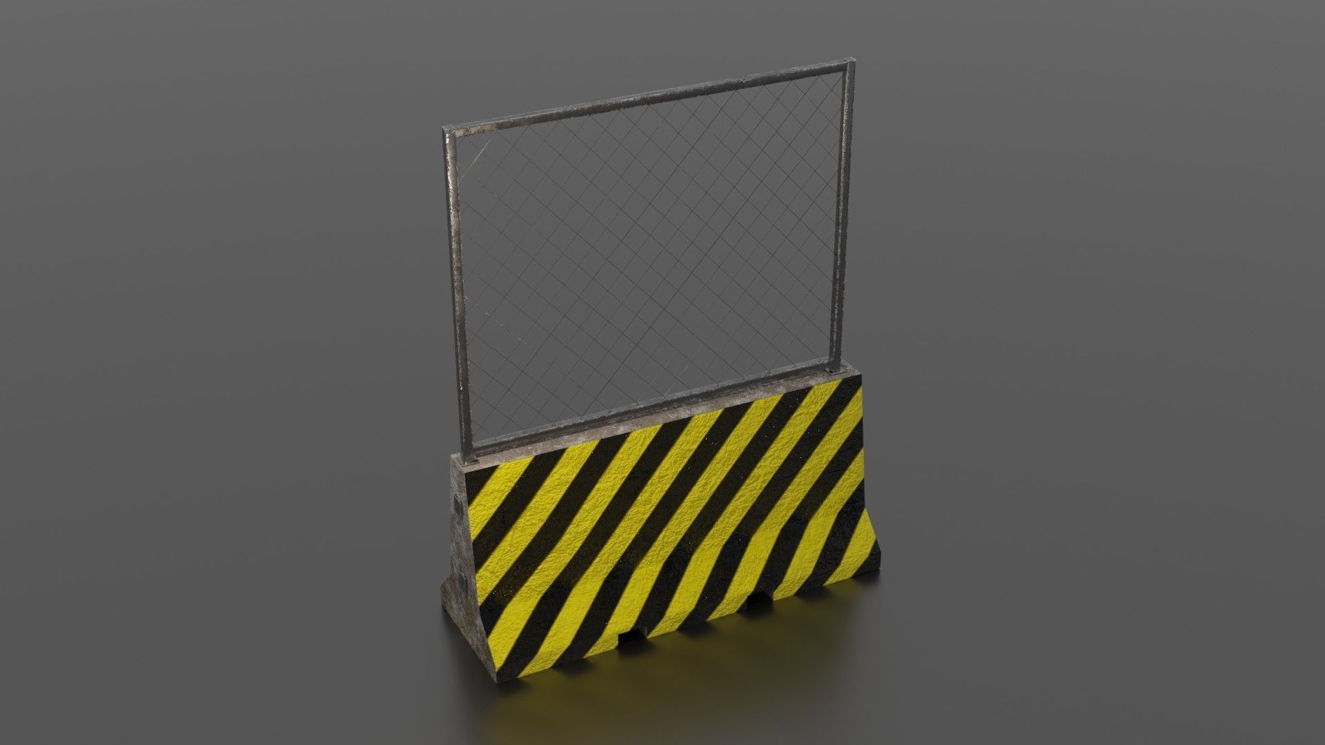 Concrete barrier  Low-poly 3D model_39