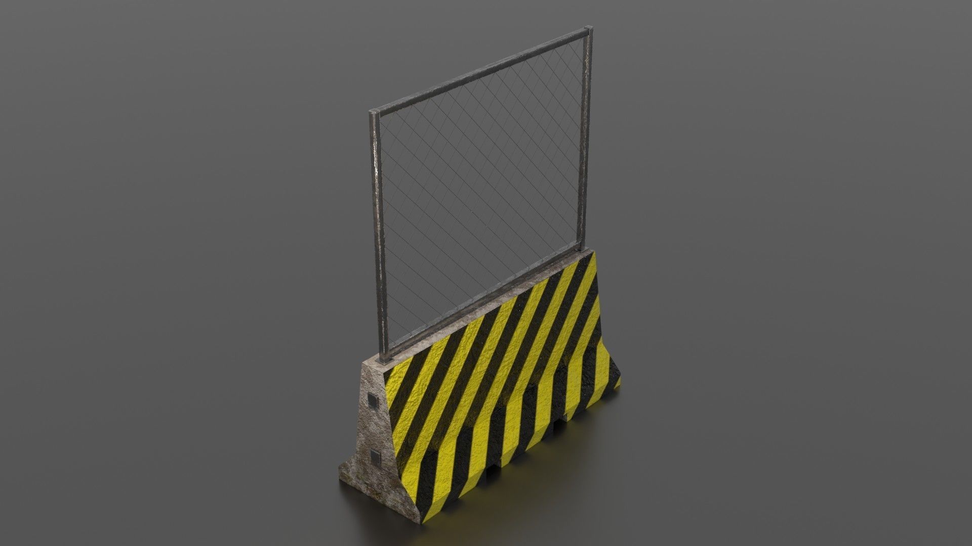 Concrete barrier  Low-poly 3D model_32