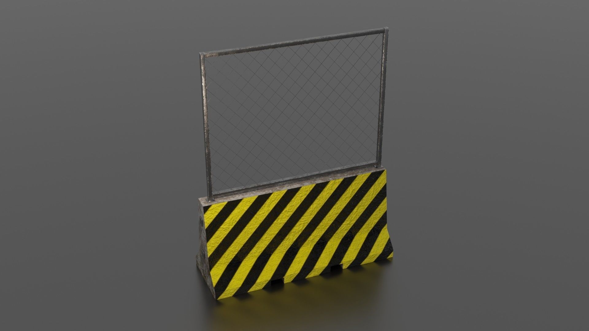 Concrete barrier  Low-poly 3D model_31