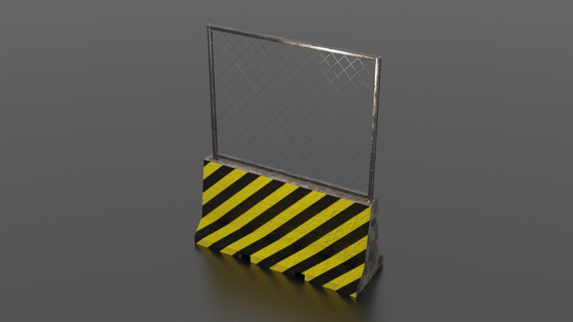 Concrete barrier  Low-poly 3D model_29