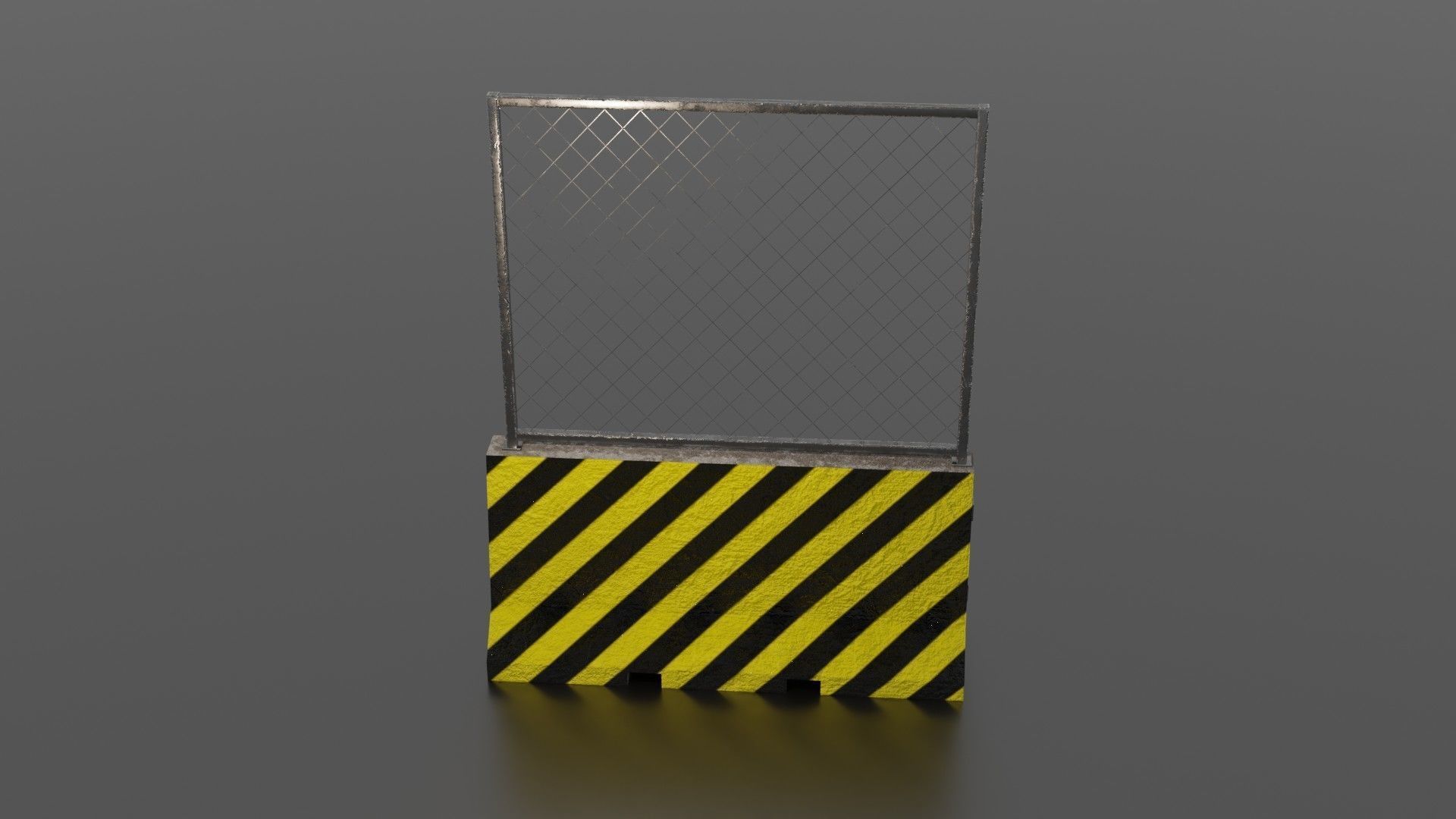Concrete barrier  Low-poly 3D model_30