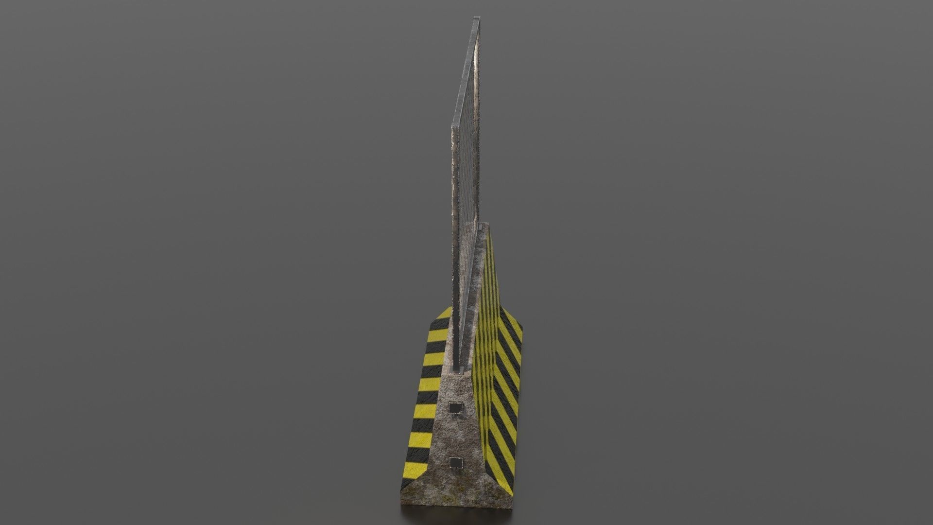 Concrete barrier  Low-poly 3D model_26