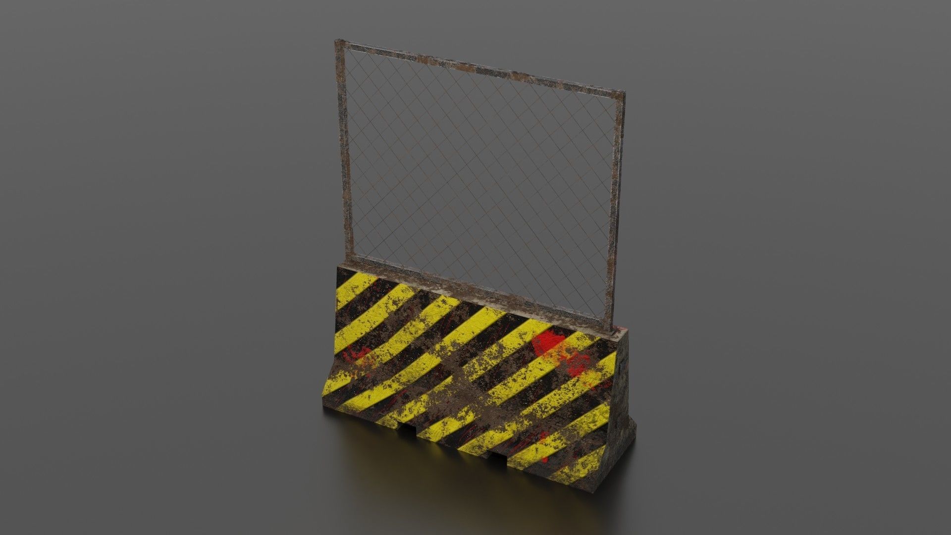 Concrete barrier  Low-poly 3D model_15