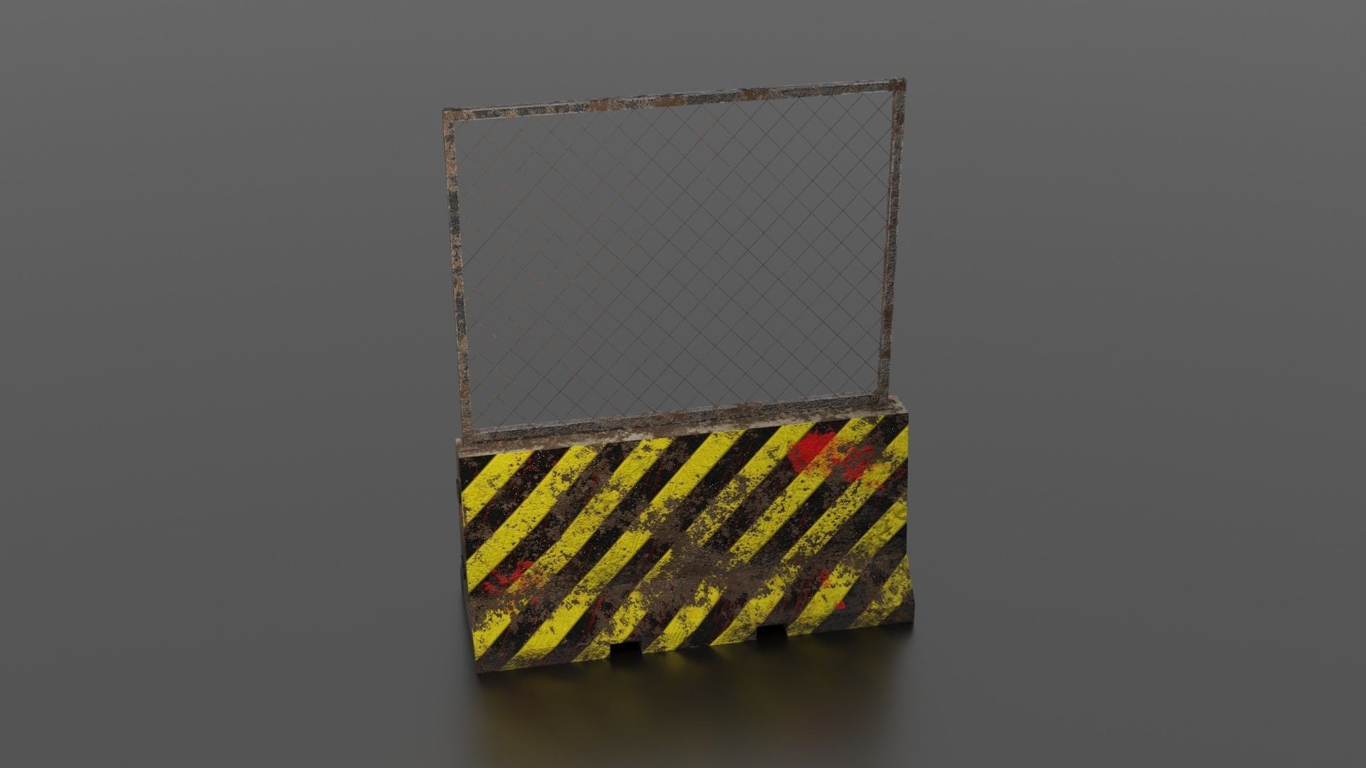 Concrete barrier  Low-poly 3D model_17
