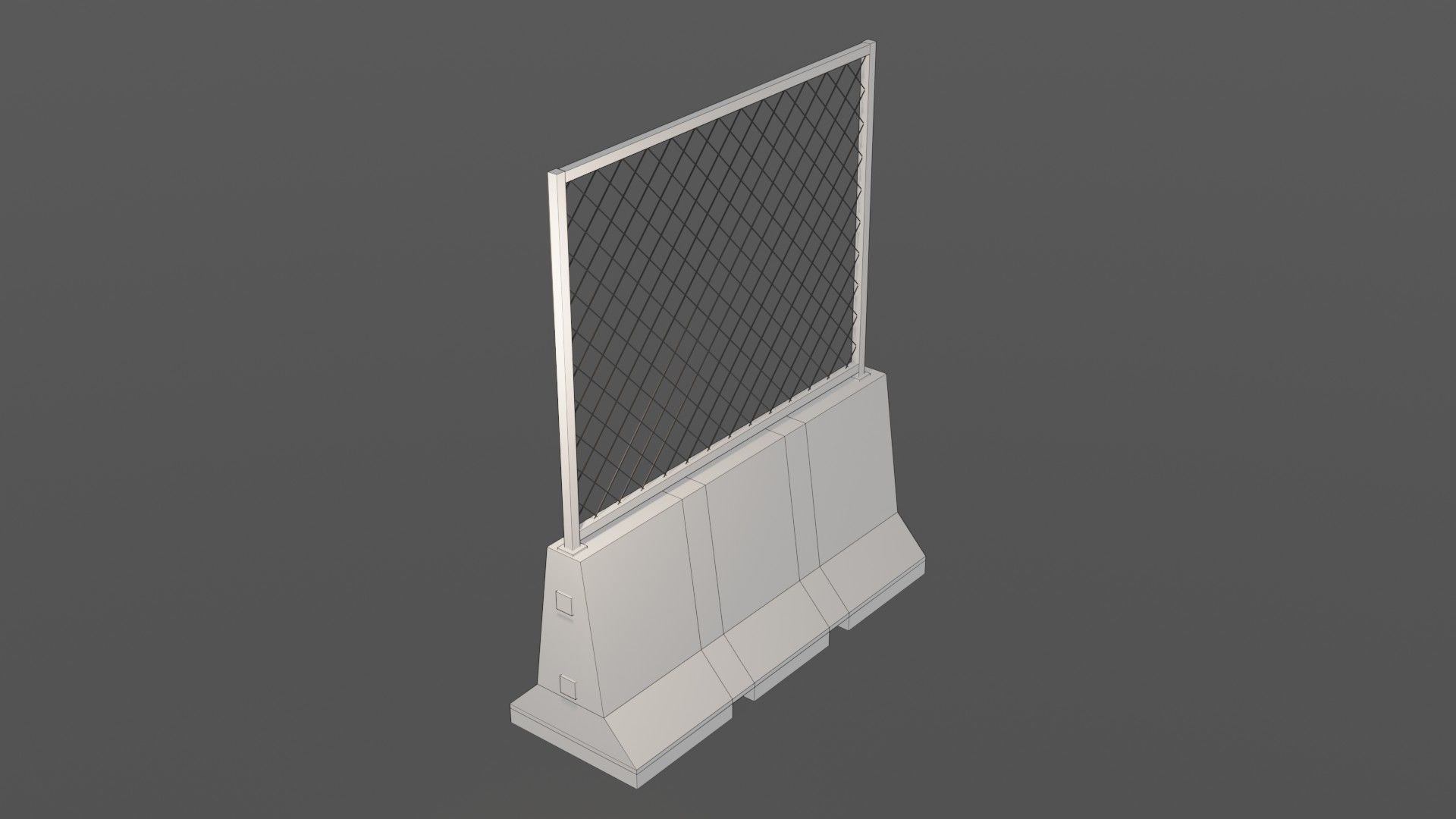 Concrete barrier  Low-poly 3D model_22