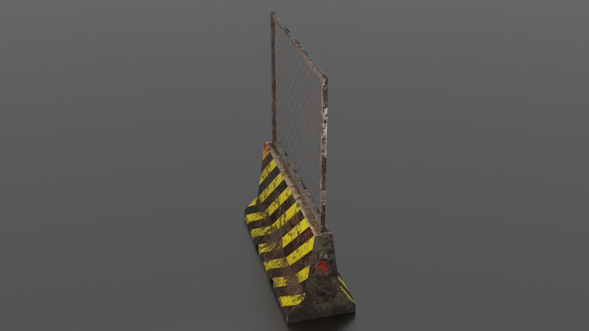 Concrete barrier  Low-poly 3D model_6