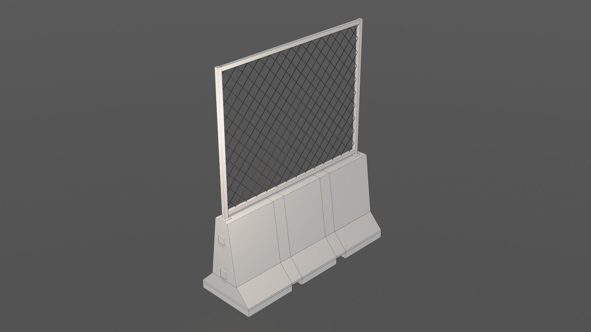 Concrete barrier  Low-poly 3D model_40