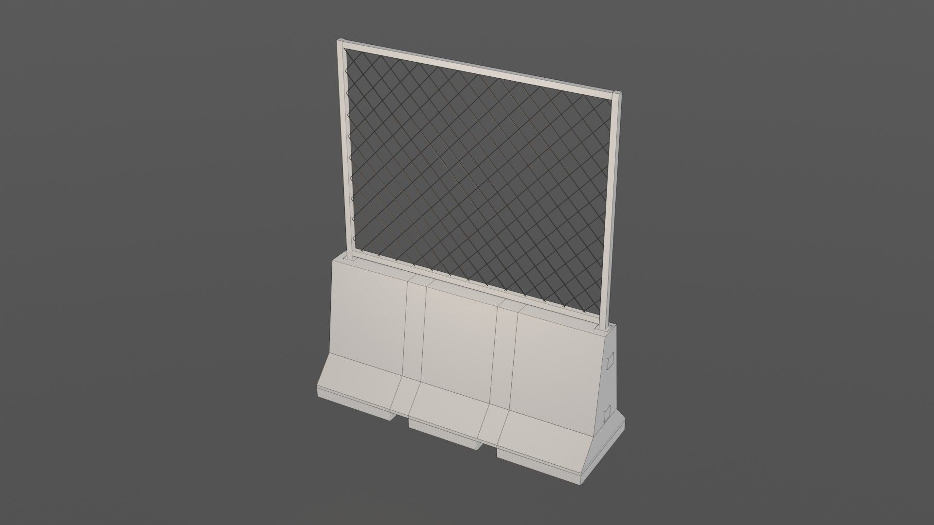 Concrete barrier  Low-poly 3D model_28