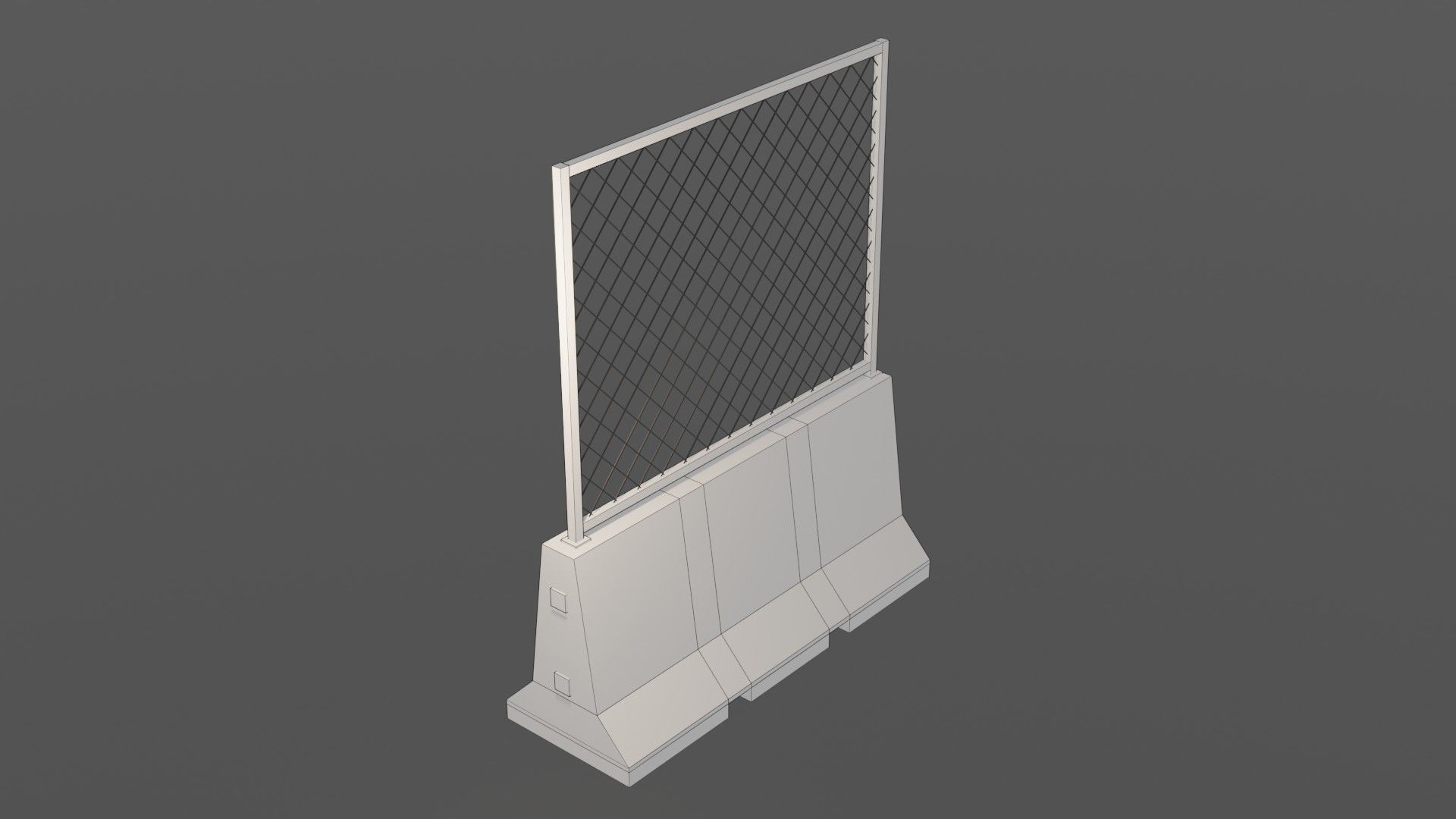 Concrete barrier  Low-poly 3D model_31