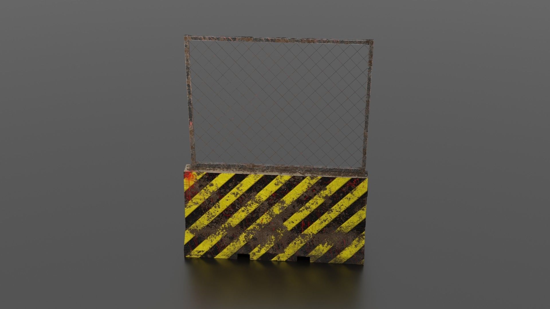 Concrete barrier  Low-poly 3D model_9