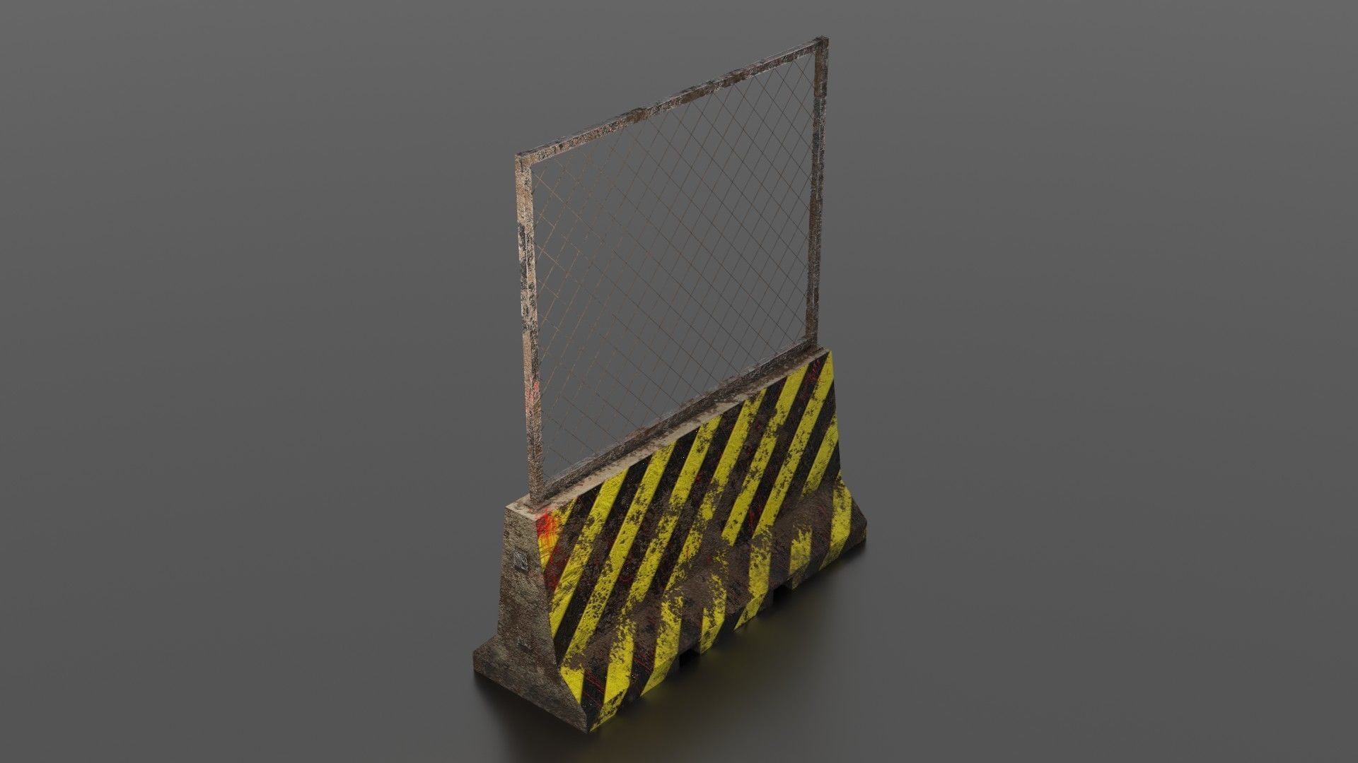 Concrete barrier  Low-poly 3D model_11
