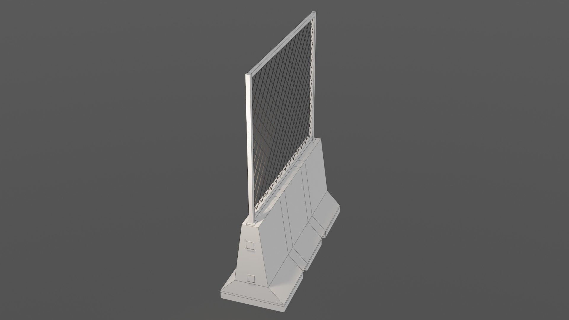 Concrete barrier  Low-poly 3D model_24