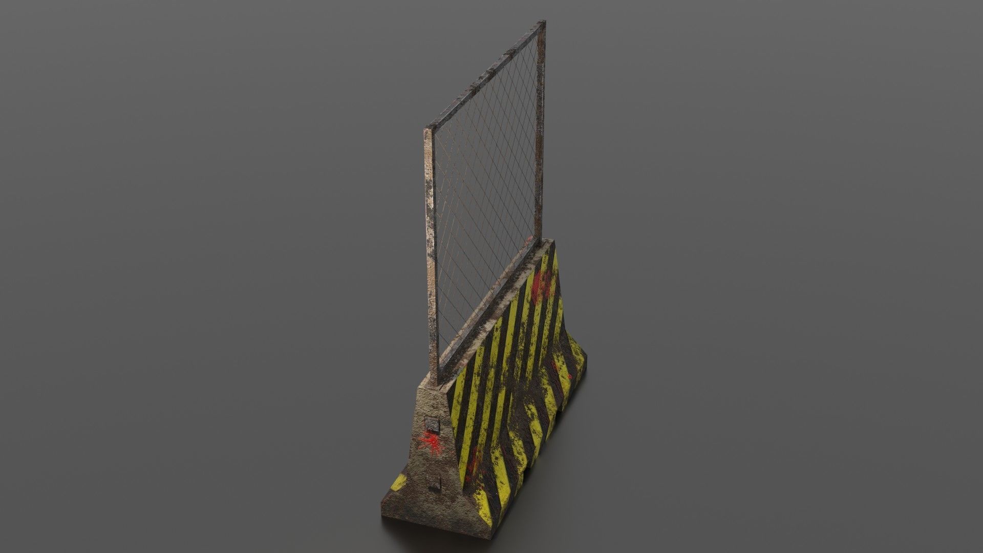 Concrete barrier  Low-poly 3D model_4