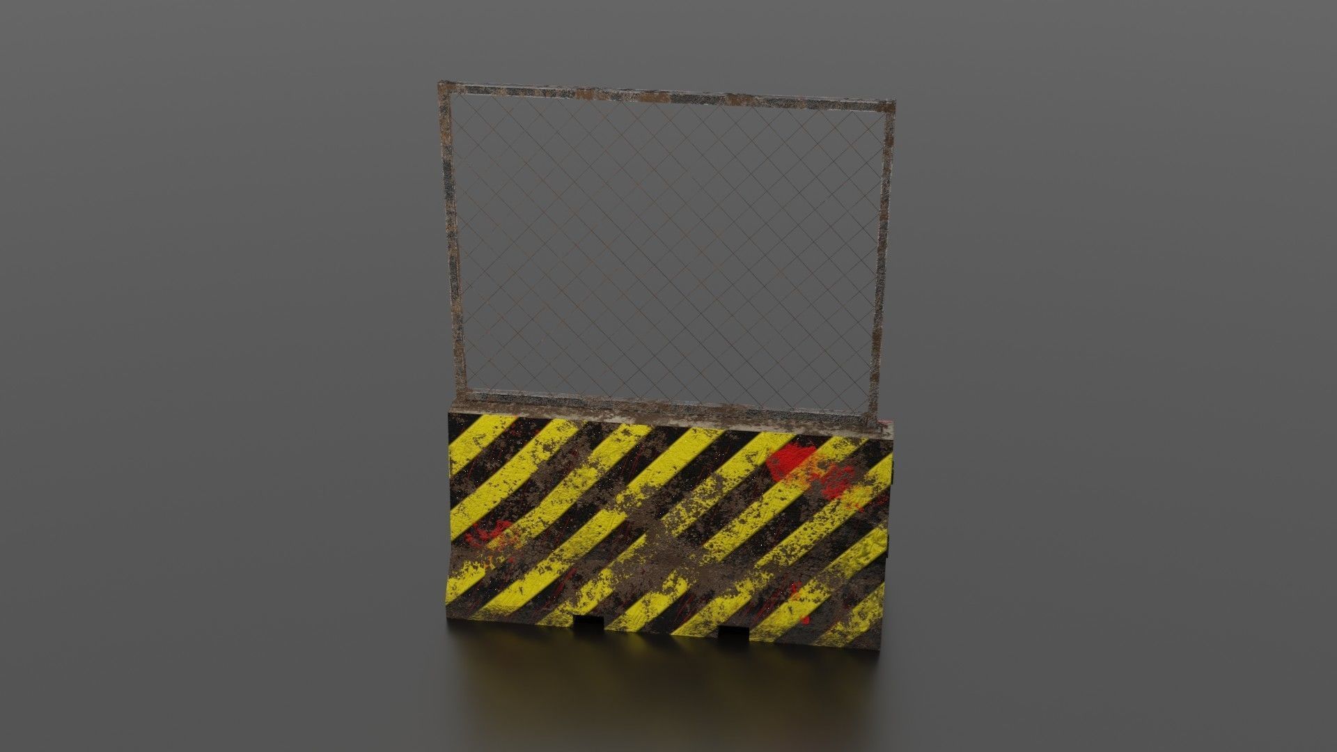 Concrete barrier  Low-poly 3D model_16