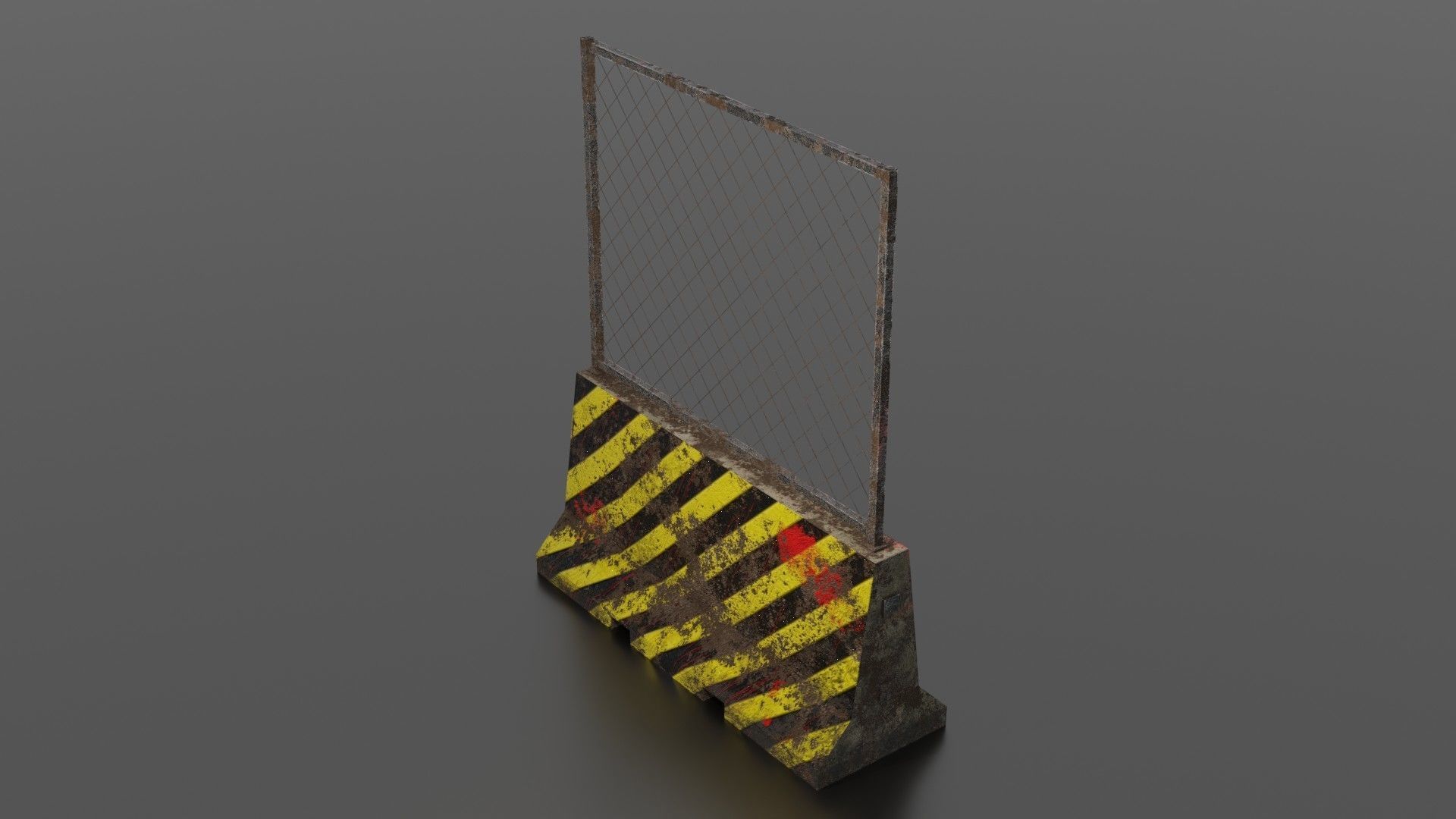 Concrete barrier  Low-poly 3D model_14