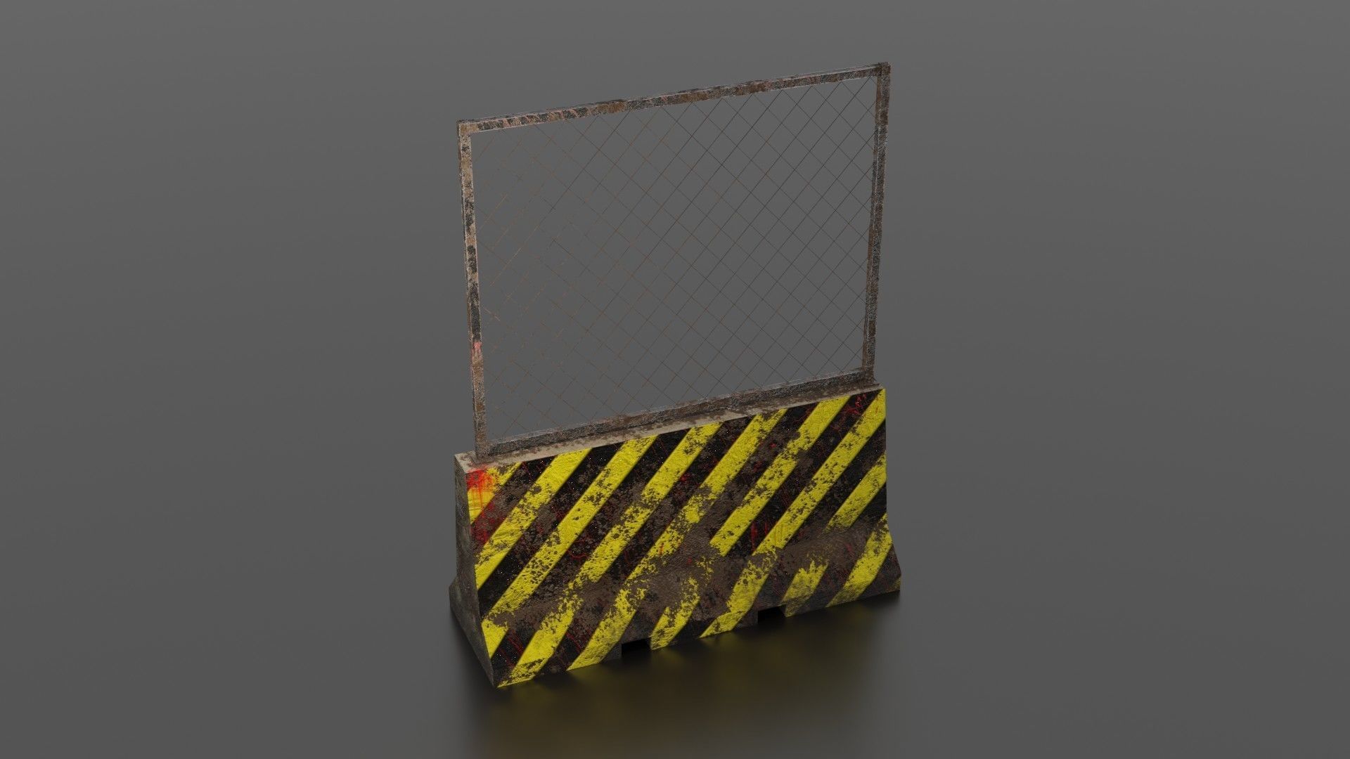 Concrete barrier  Low-poly 3D model_10
