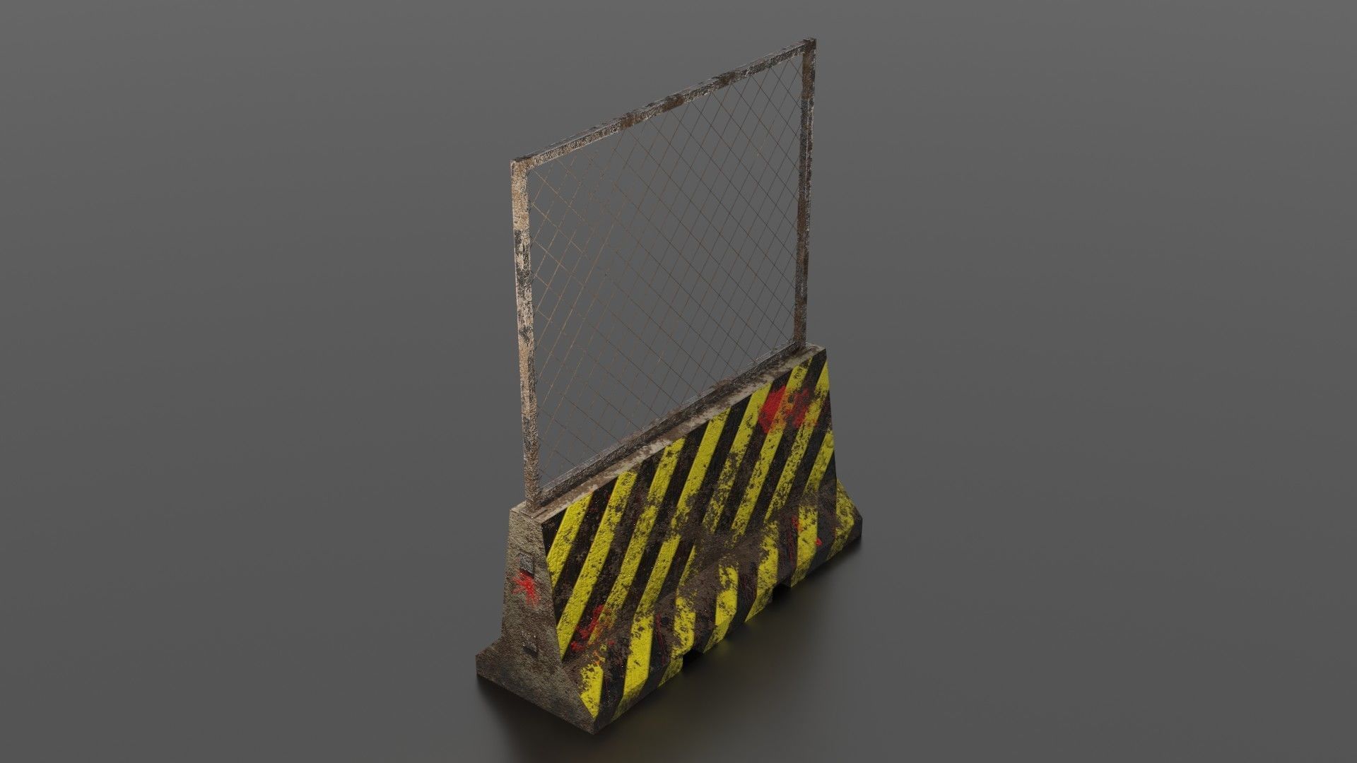Concrete barrier  Low-poly 3D model_2