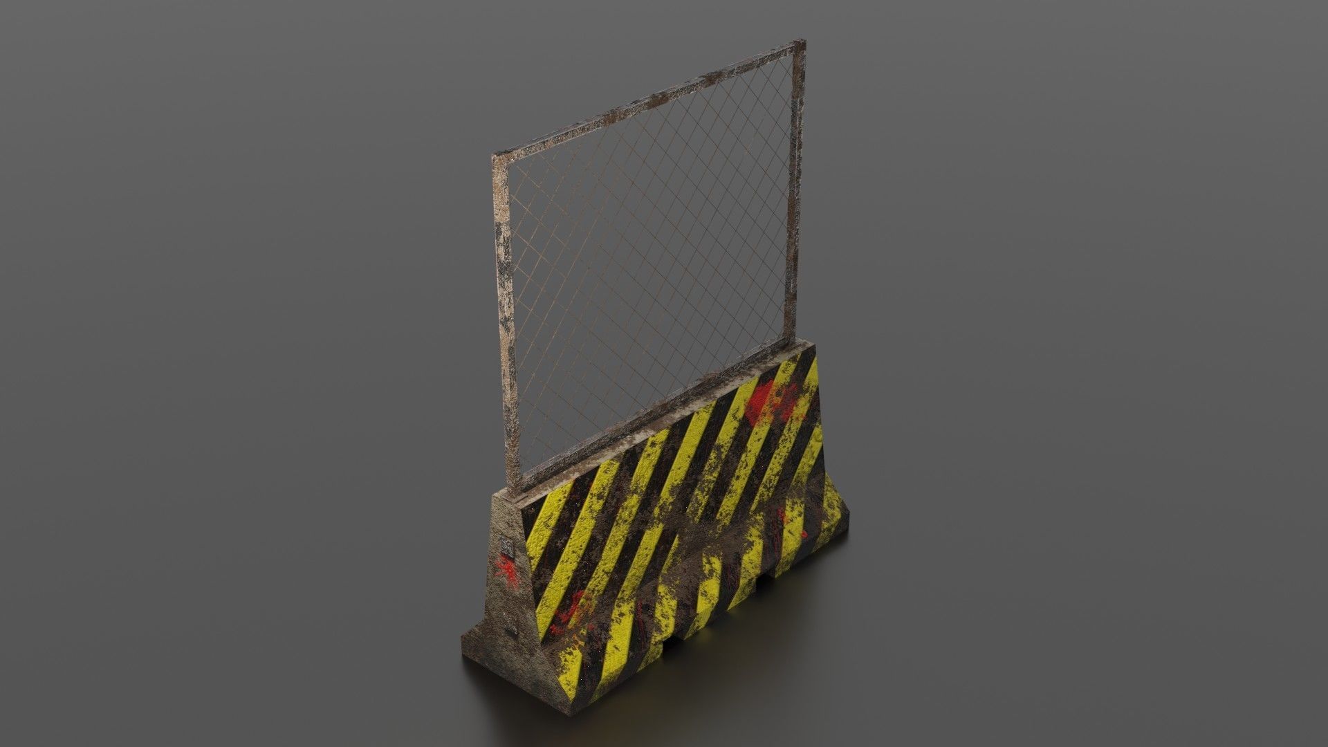 Concrete barrier  Low-poly 3D model_1