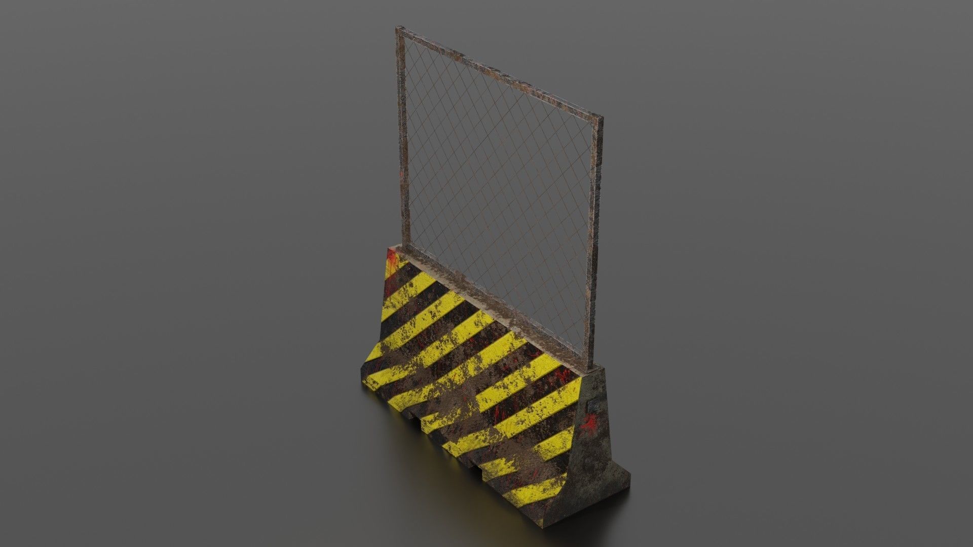 Concrete barrier  Low-poly 3D model_7