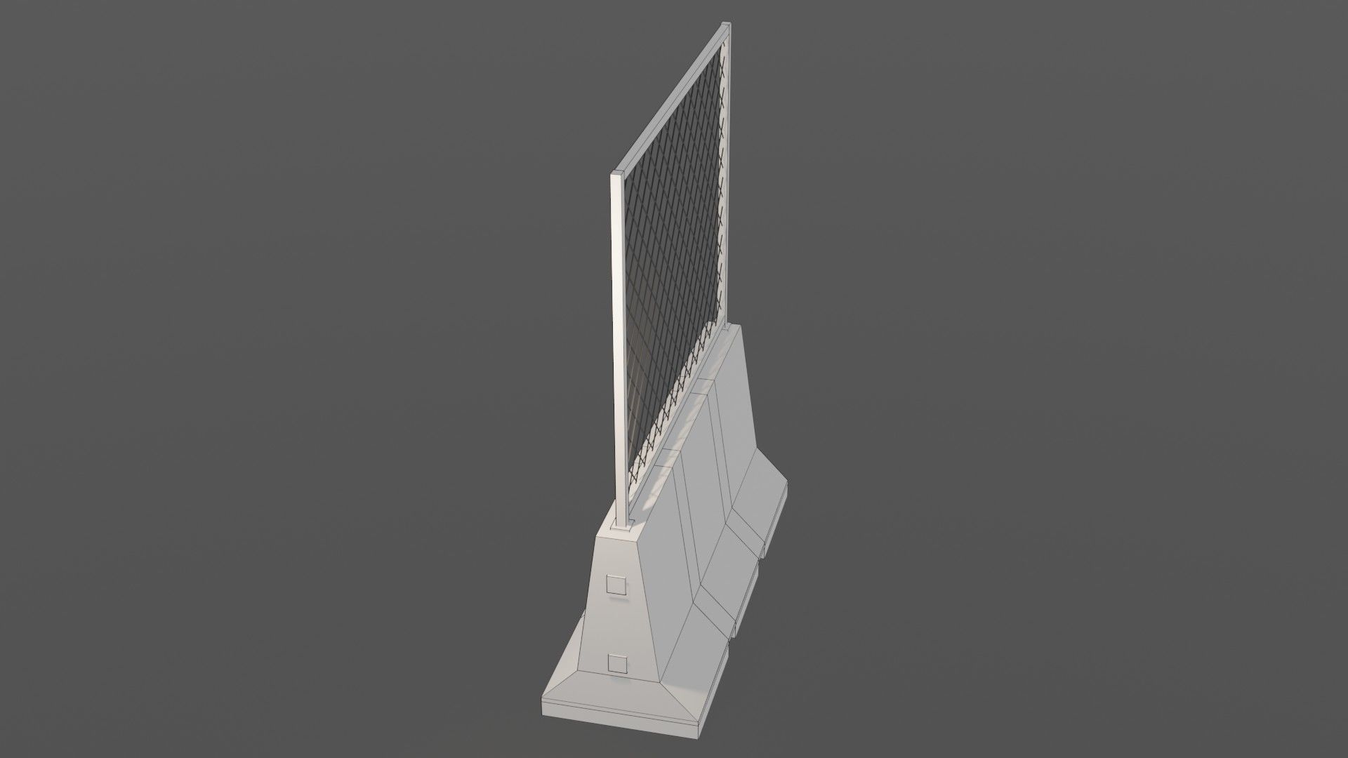 Concrete barrier  Low-poly 3D model_32