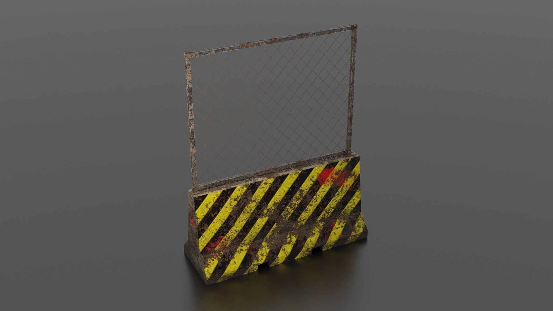 Concrete barrier  Low-poly 3D model_18
