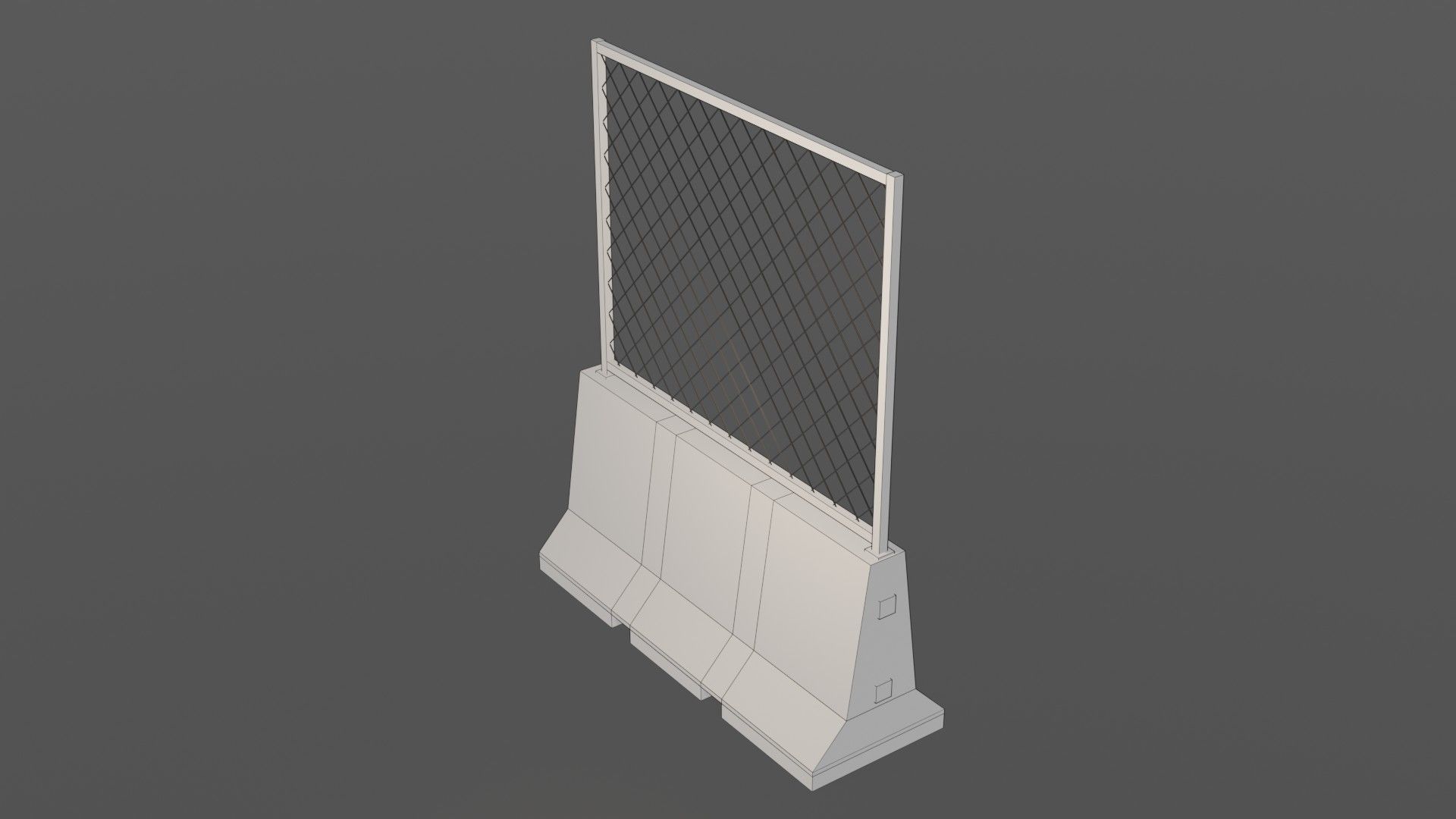 Concrete barrier  Low-poly 3D model_27