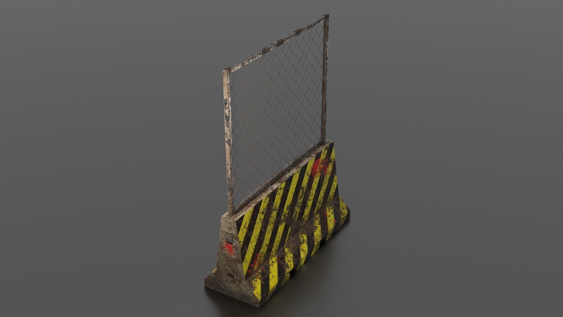 Concrete barrier  Low-poly 3D model_3