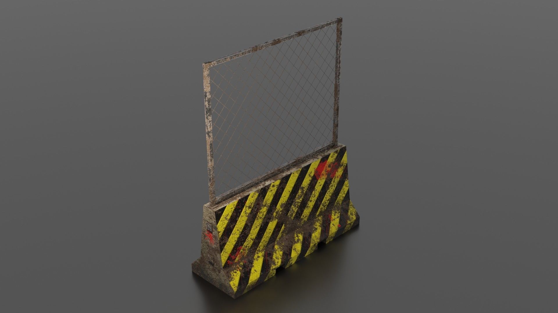 Concrete barrier  Low-poly 3D model_20