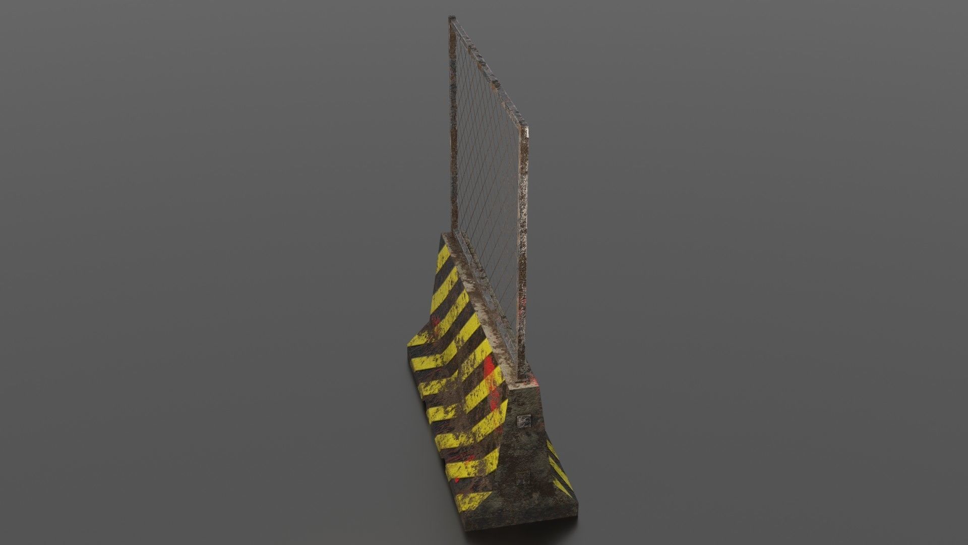 Concrete barrier  Low-poly 3D model_13