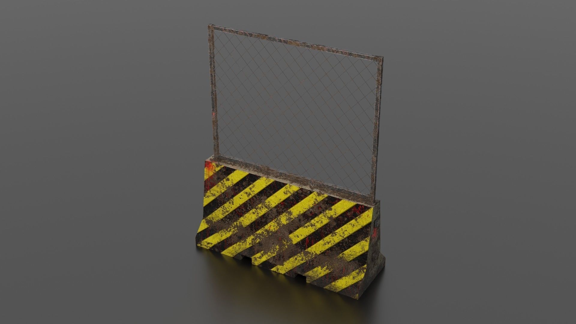 Concrete barrier  Low-poly 3D model_8