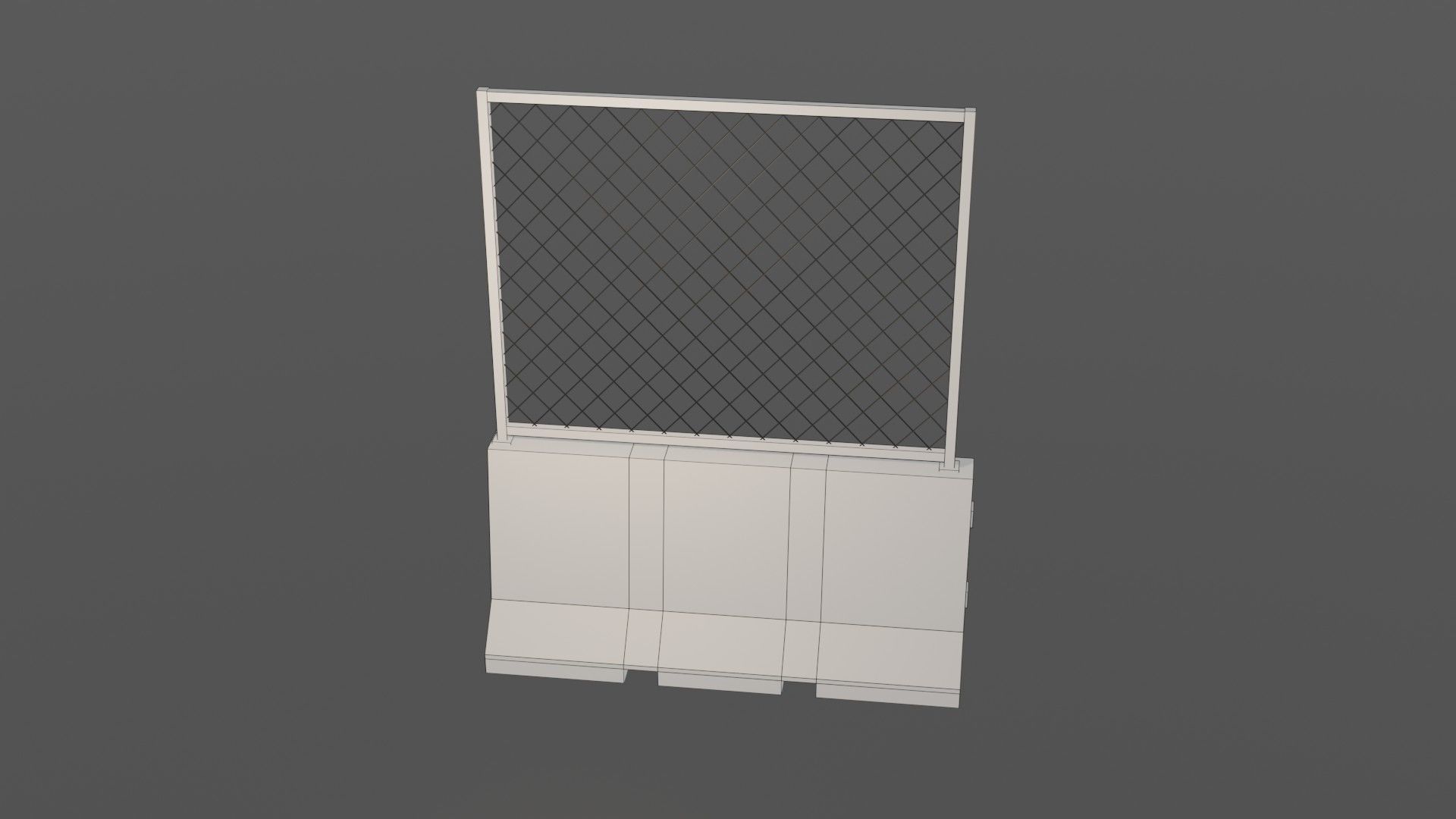 Concrete barrier  Low-poly 3D model_36