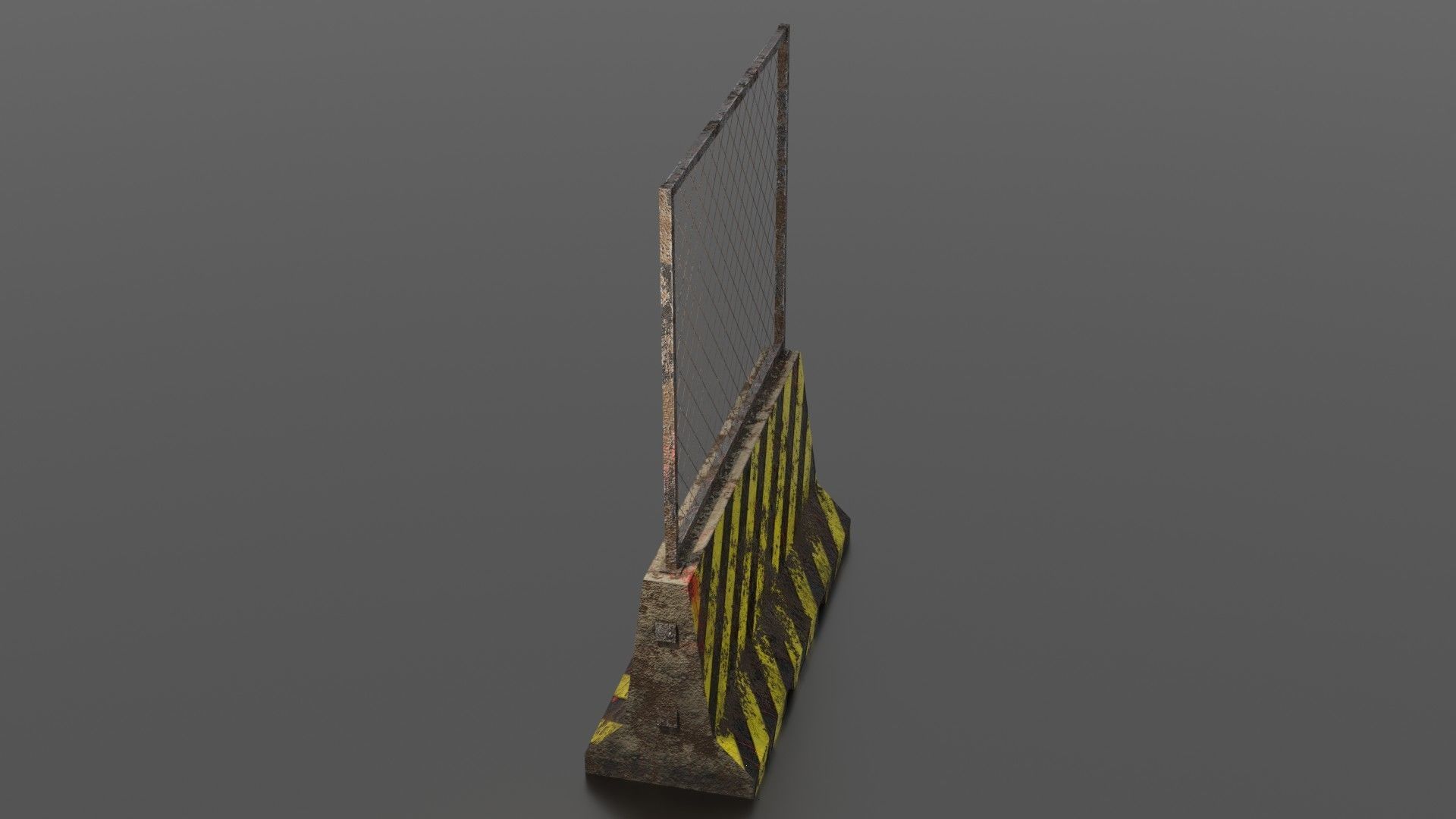 Concrete barrier  Low-poly 3D model_12