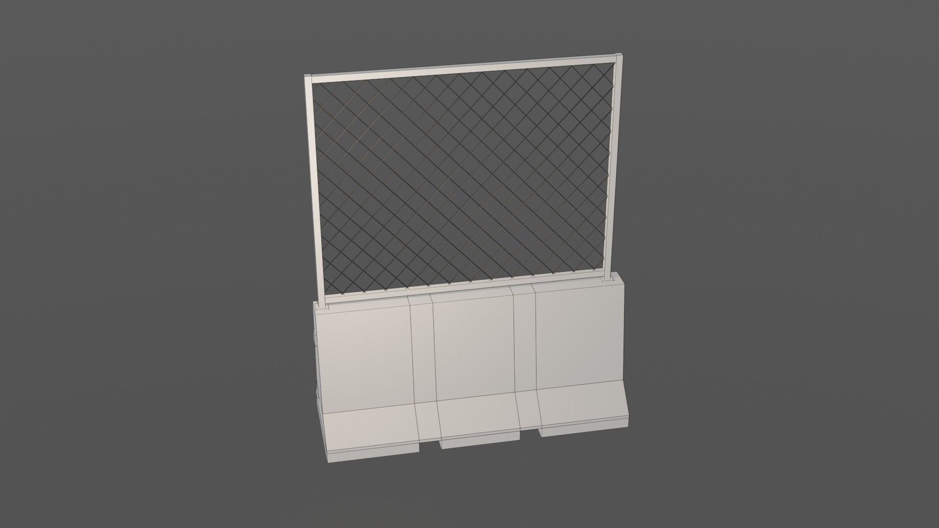 Concrete barrier  Low-poly 3D model_37