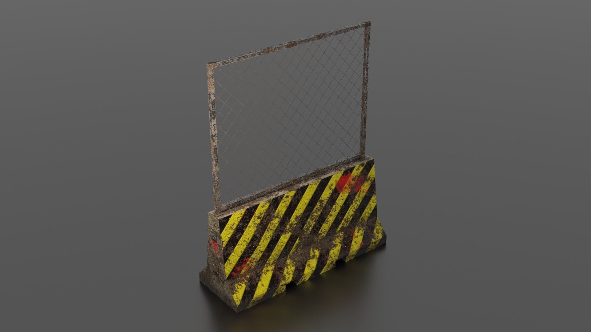 Concrete barrier  Low-poly 3D model_19
