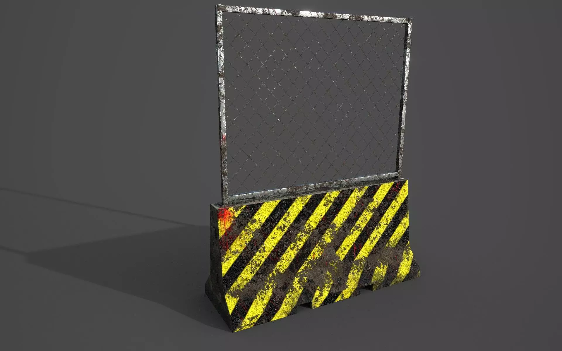 Concrete barrier  Low-poly 3D model_0