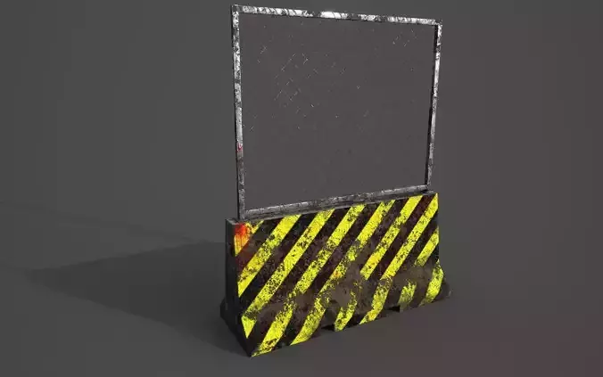 Concrete barrier  Low-poly 3D model