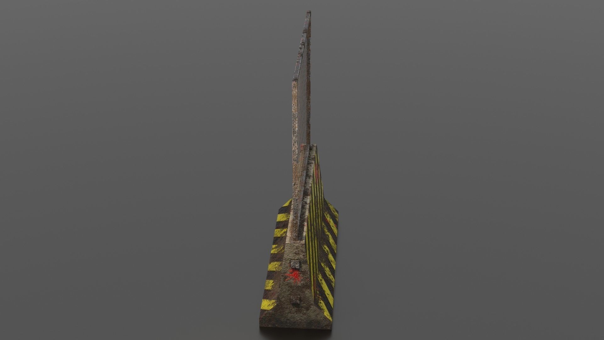 Concrete barrier  Low-poly 3D model_5