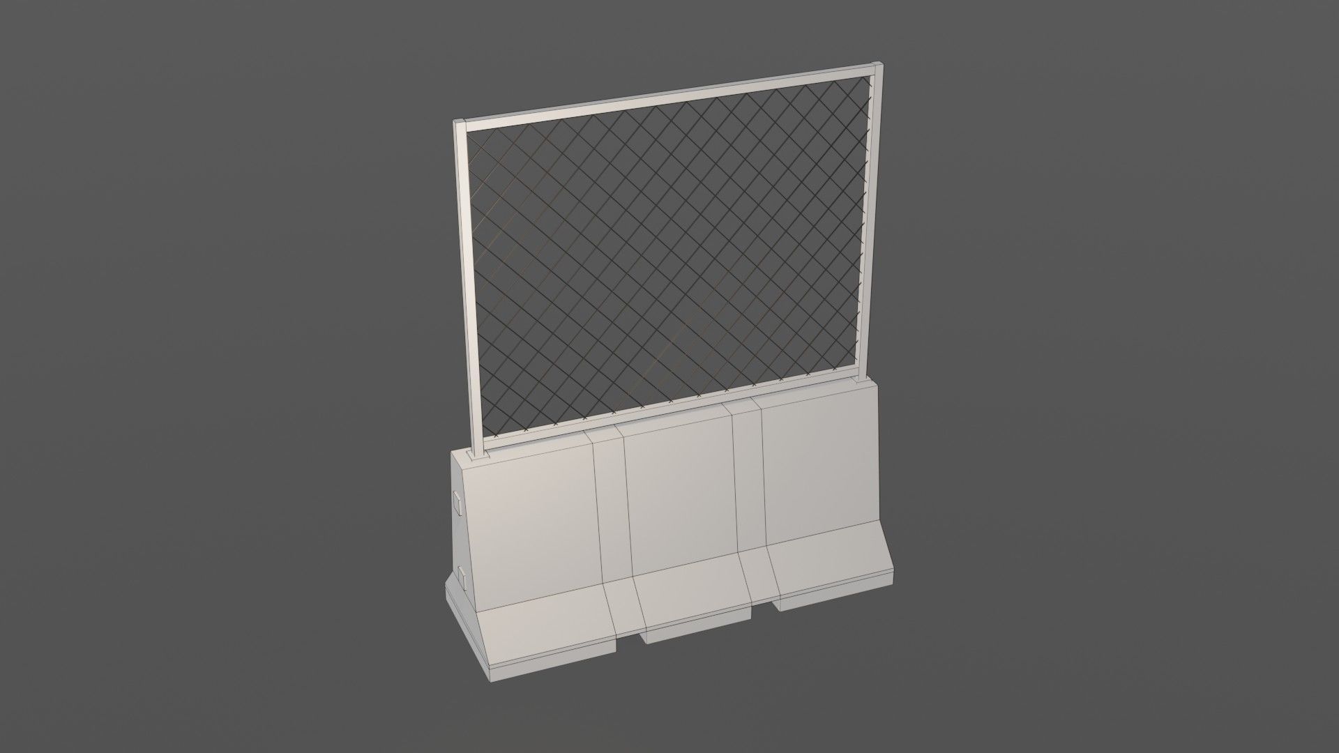 Concrete barrier  Low-poly 3D model_30