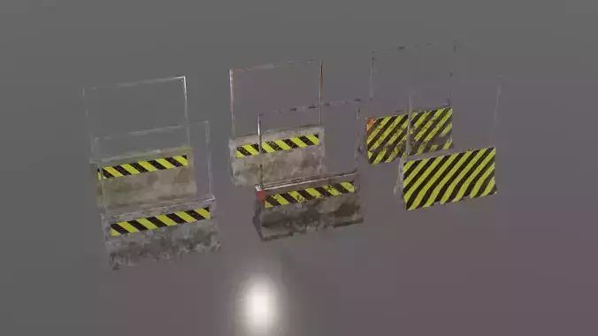 Concrete barriers 3D Model Collection
