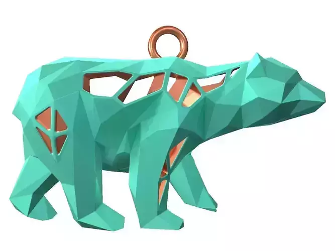 Animal Charm Bear Pose Pendant 3D print model