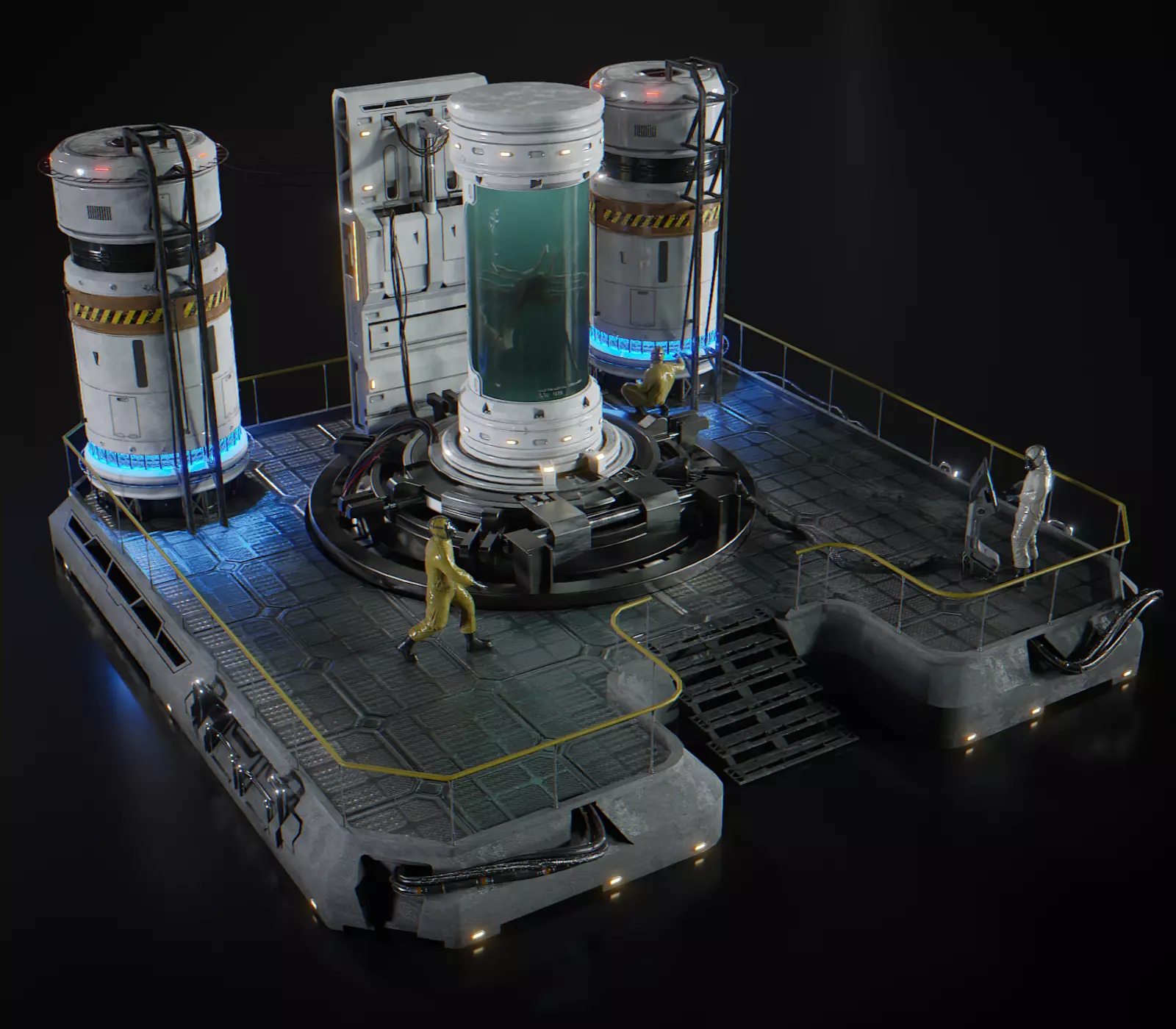 Sci Fi Lab Main Deck Low-poly 3D model