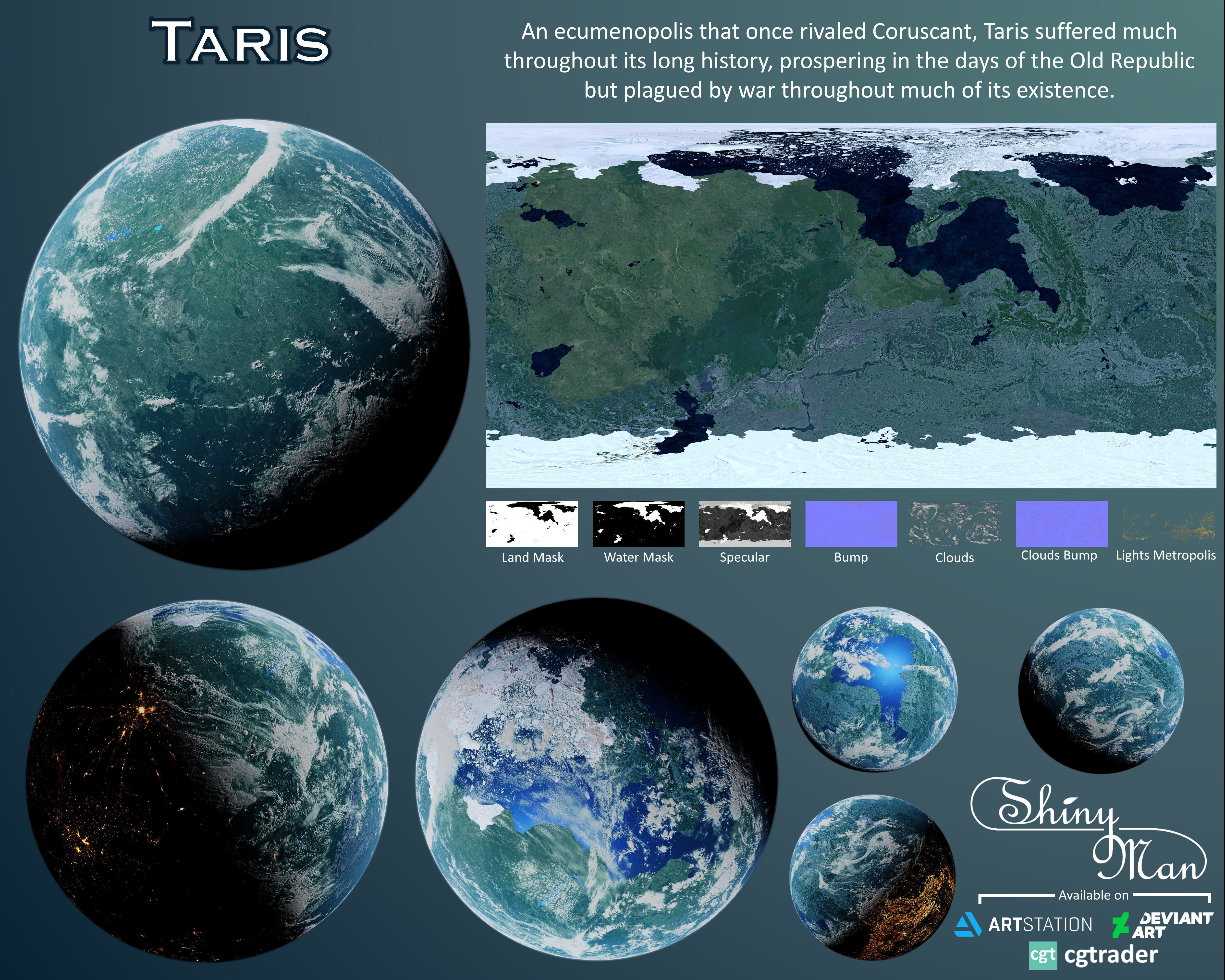 Taris - 16k Star Wars Planet Texture 3D model_1